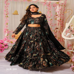 Premium Digital Print Tiered Lehenga Choli with Dupatta